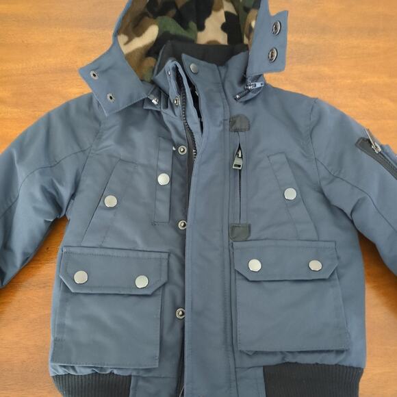 Diesel Little Boys camo fleece lined hooded Bomber Parka jacket NEW with Tags 2T - Picture 8 of 10